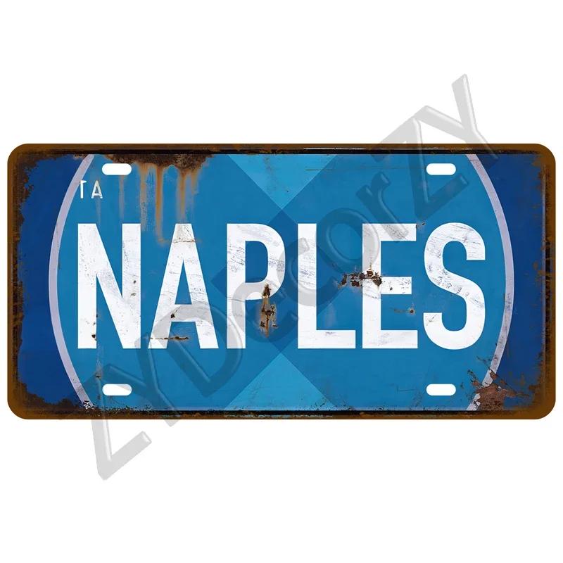 Man Cave Decoration Decor Capital City Plates Plate Vintage Sign For Restaurant Bar Pub Cafe Metal Sign Plaque Landmark