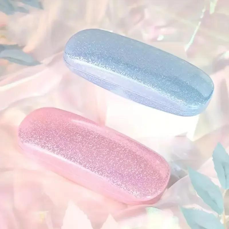 PU Leather Storage Box for Men Women Glasses Pouch Elegant Glitter Sequins Sunglasses Case Portable