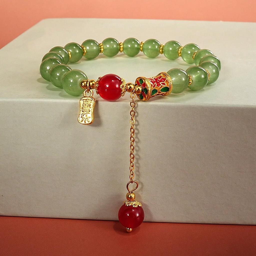Unisex Lucky Bracelet, Vintage Synthetic Red Agate Bracelet, Suitable For Family And Friends To Wear,