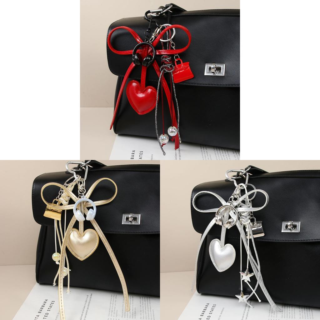 Pu Heart Shaped Mini Bag Pendant For Accessories And Keychains