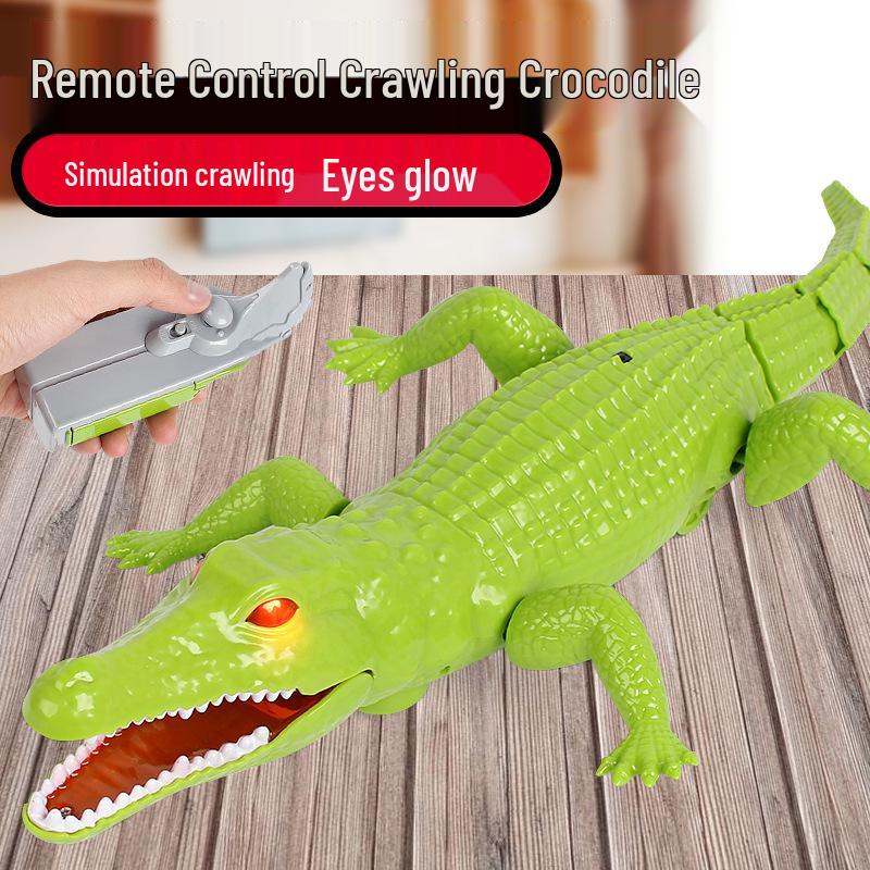 Luminous Infrared Remote-Control Electric Crawling Crocodile: Educational Kids' Toy and Simulation Animal