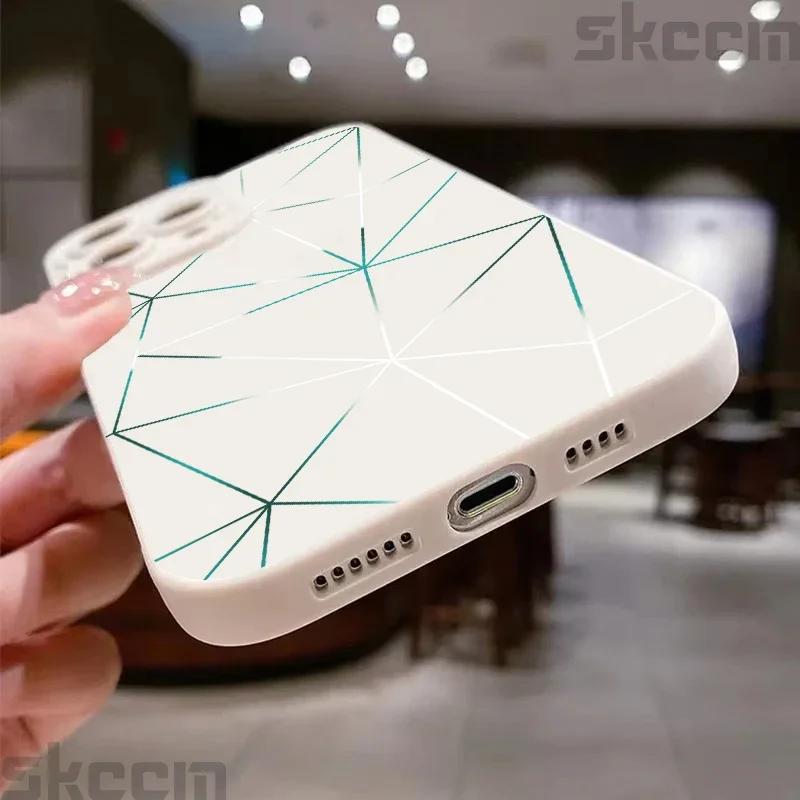 Creative Geometric Line Pattern Phone Case For iPhone 11 12 13 14 15 16 Pro Max XS X XR 7 8 16 Plus Mini Shockproof Cover