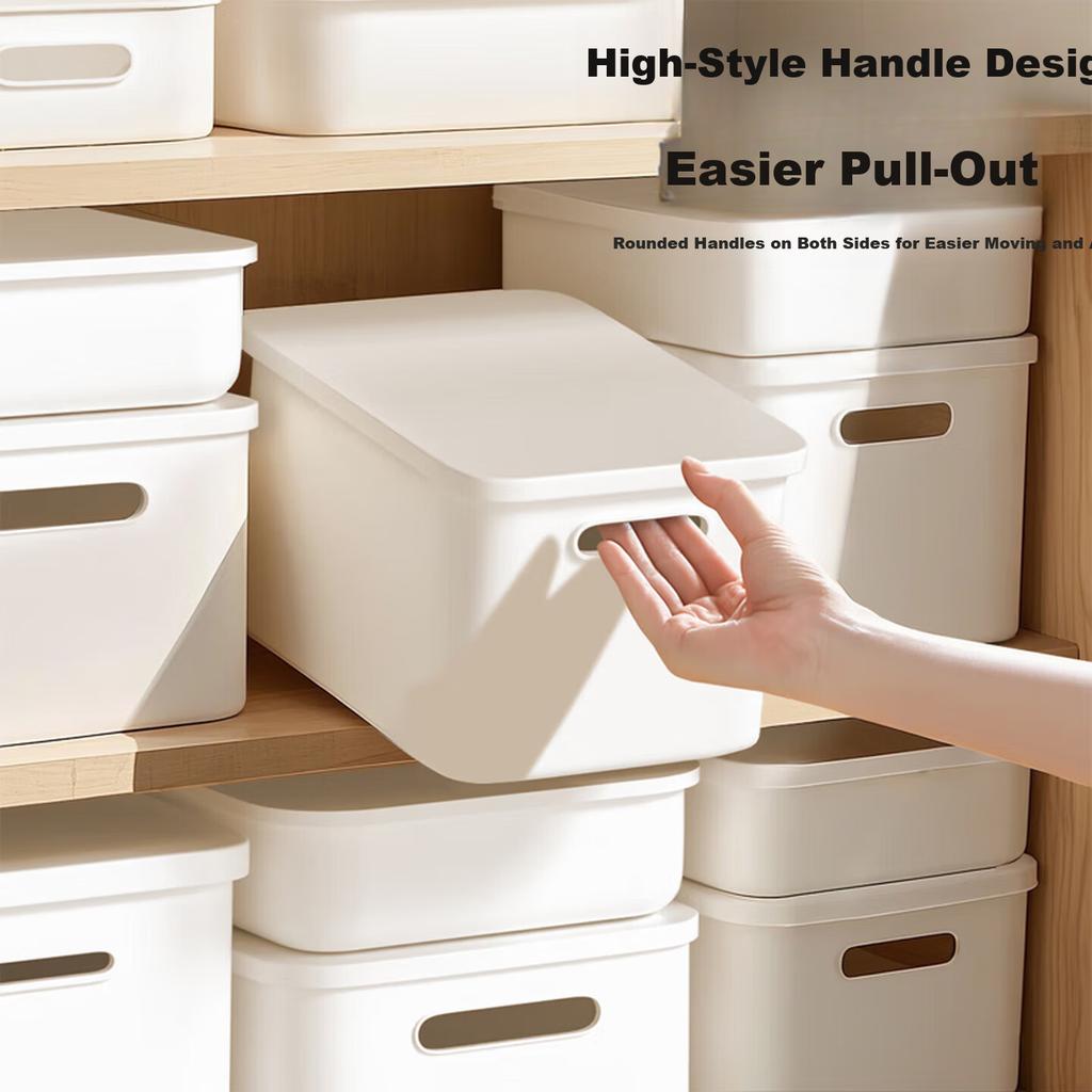 Weijian Japanese Style Storage Box Desktop Storage Box with Lid Multifunctional Kitchen Underwear Organizer Basket