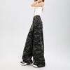 High-waist American Loose Wide-leg Jeans Women Wide-leg Trousers Women Casual Pants Women Camouflage Pants