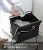 Yamazaki Jitsugyo 5662 Folding High Floor Laundry Basket Black Tower Laundry Bag Folding Laundry Basket Approx. W46XD35.5XH70cm (When Used)