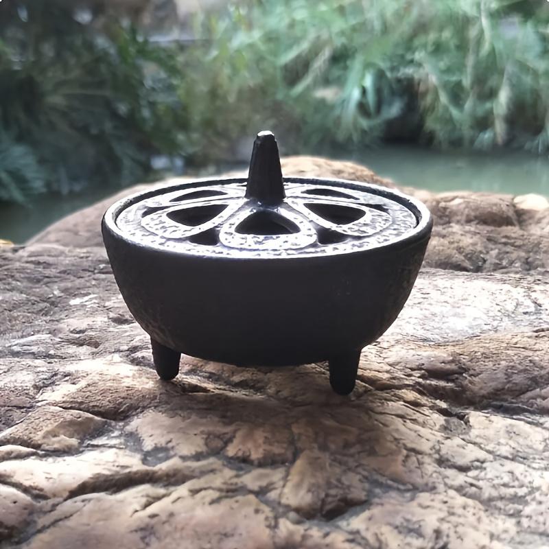 1PC Cast Iron Incense Burner Tea Ceremony Fragrance Smoke Stove Decoration Incense Holder