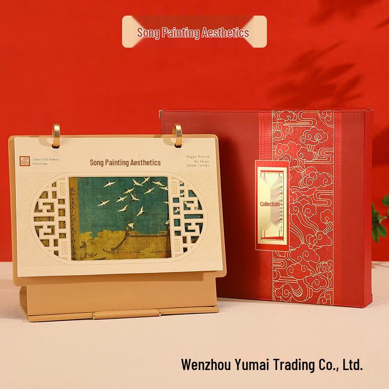 2026 Premium Leather Desk Calendar - High-End Business Gift, Boxed Office Ornament, Monthly Enterprise Planner