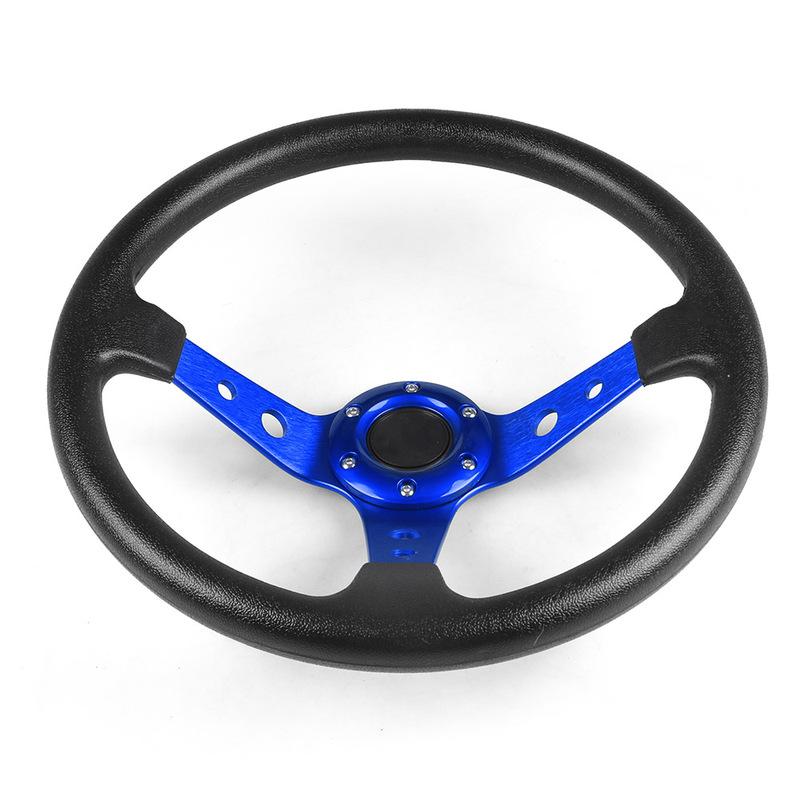 14inch 350mm PU Leather Car Racing Steering Wheel Aluminum Alloy Deep Dish Sport Drifting Universal Wheel