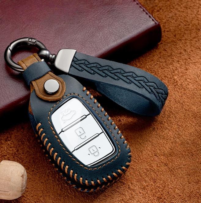 Fashion Leather Car Key Case Cover for Hyundai ix25 ix35 ix45 Tucson Sonata Rena Creta Verna Solaris Mistra Elantra Accent