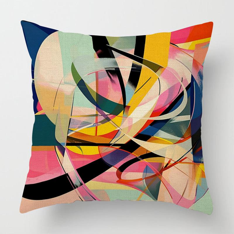 Home Decor Colorful Abstract Art Pillow Covers For Home Pattern Cushion Cover Suitable For Sofa Bedroom Car Pillow Cover
