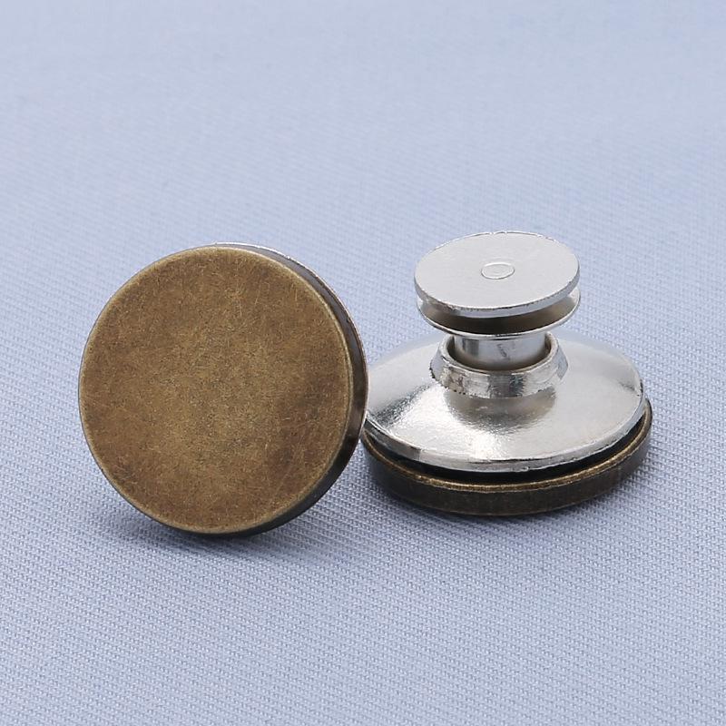 Adjustable 17MM Metal Waist Slimming I-Shaped Jeans Button - Detachable and Nail-Free