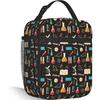 Wetenschap Scheikunde Lunchtas Biologie Natuurkunde Patroon Geïsoleerde Lunchbox Herbruikbare Schoollunch Tote met Rits en Zijvak