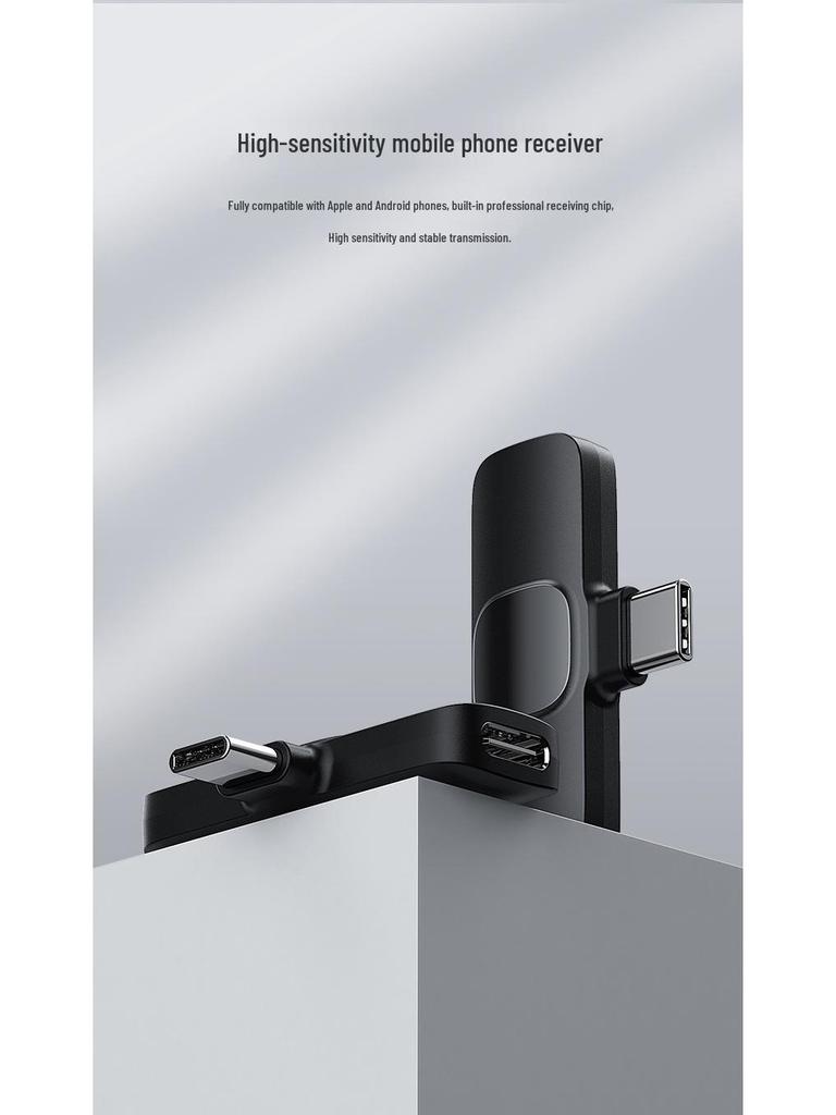 Dual Wireless Lavalier Microphone for Outdoor Live Broadcasts and Video Recording with Noise Reduction