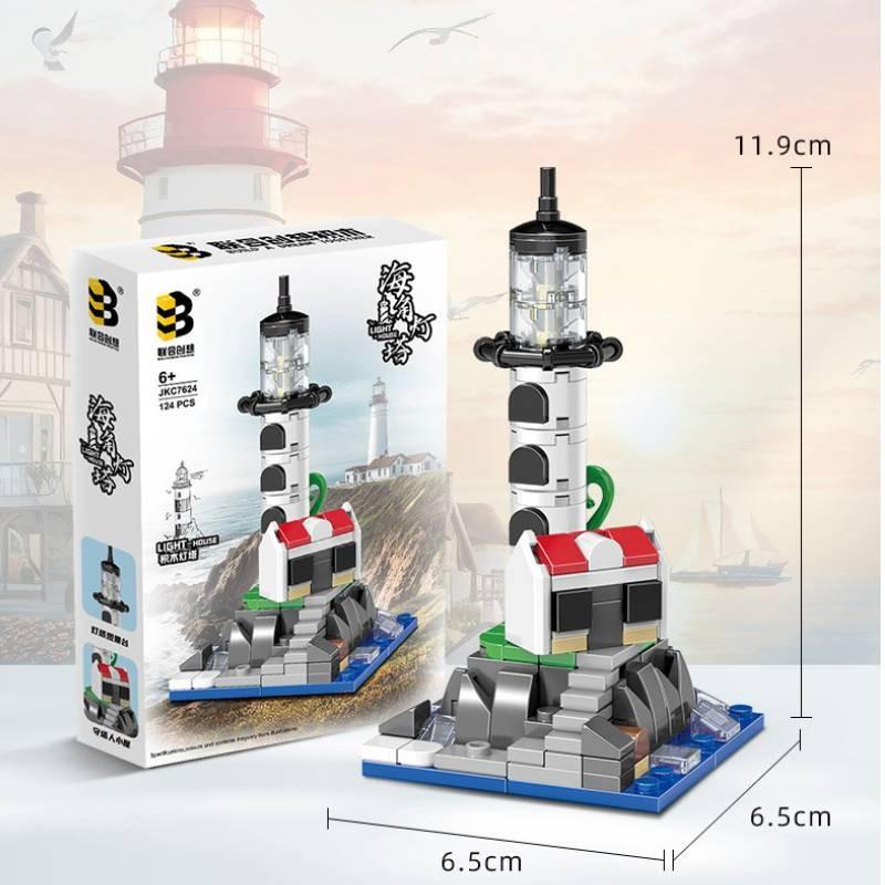 Assembly Lighthouse Childrens Building Block Toy With Lighting Design Gift For