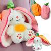30cm Cute Strawberry Carrot Rabbit Plush Toy Stuffed Creative Into Fruit Transform Baby Cuddly Bunny Doll for Kid Birthday Gift