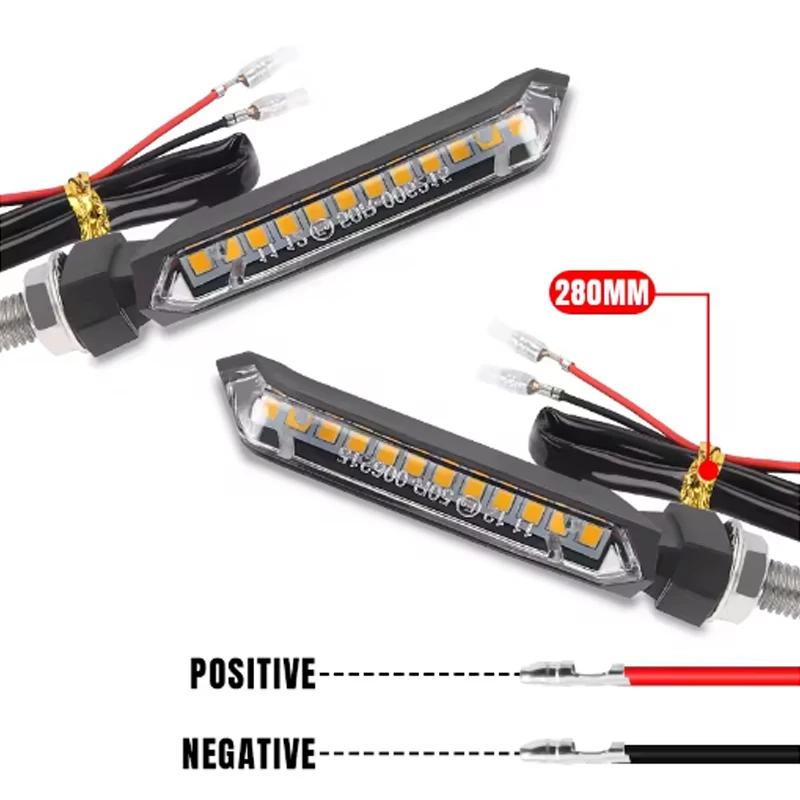 2pcs 8mm Motorcycle LED Turn Signal Light Blinker Universal 12V Indicators Light Amber Flowing Water Lamp Rear Turn Signal Lamp