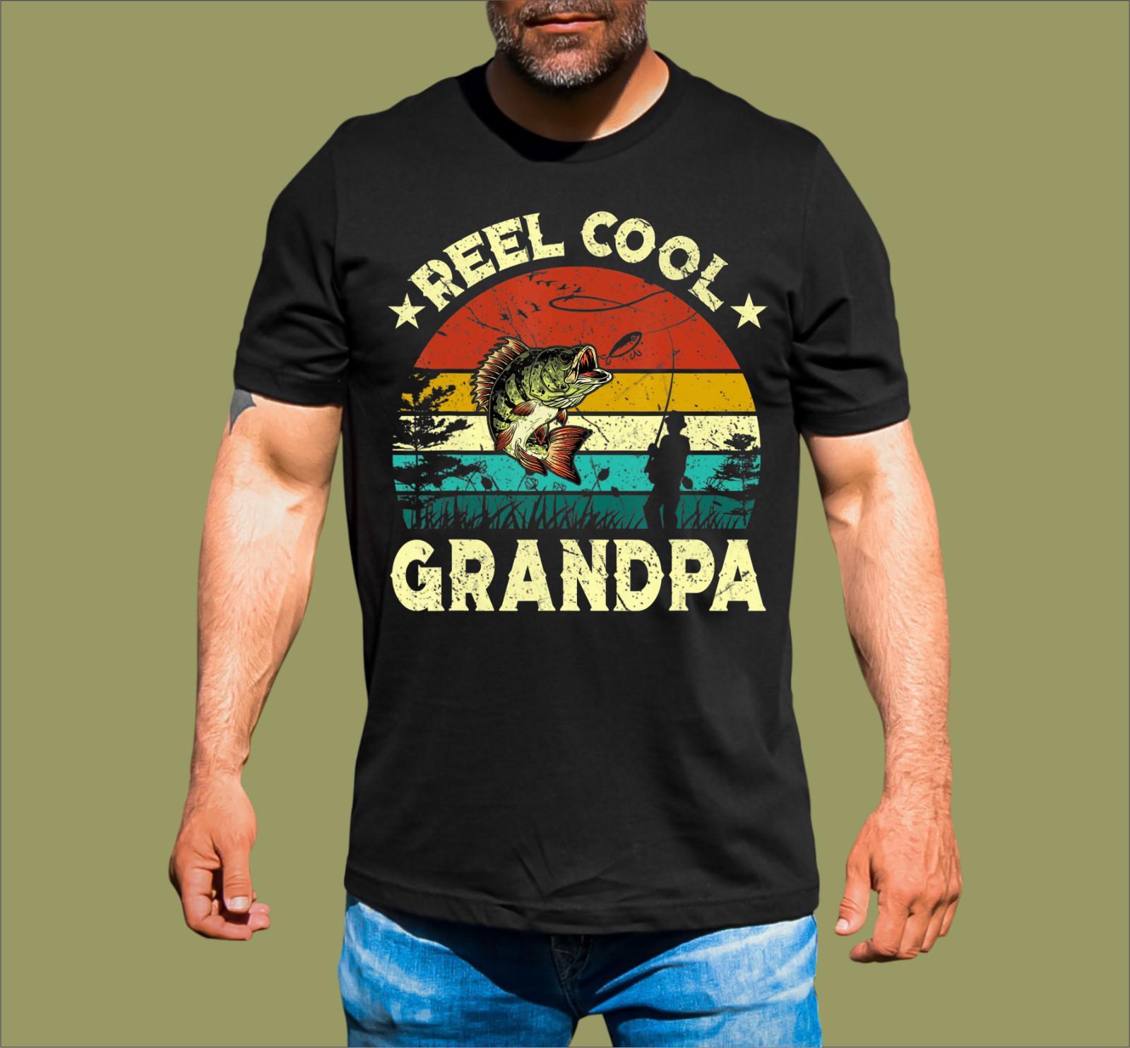 REEL COOL GRANDPA FISHING T-SHIRT XL