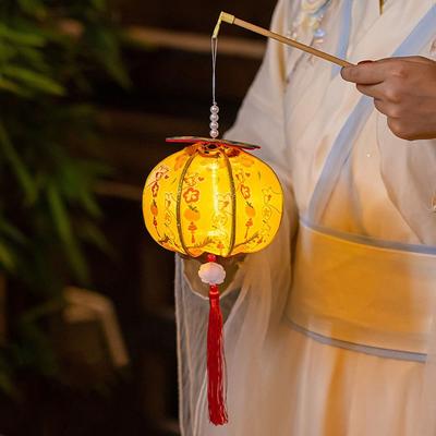 Ancient New Year Persimmon Lantern 2026 Horse Year Handmade Luminous Lantern with Tassel Cloth Chinese Lantern Spring Festival
