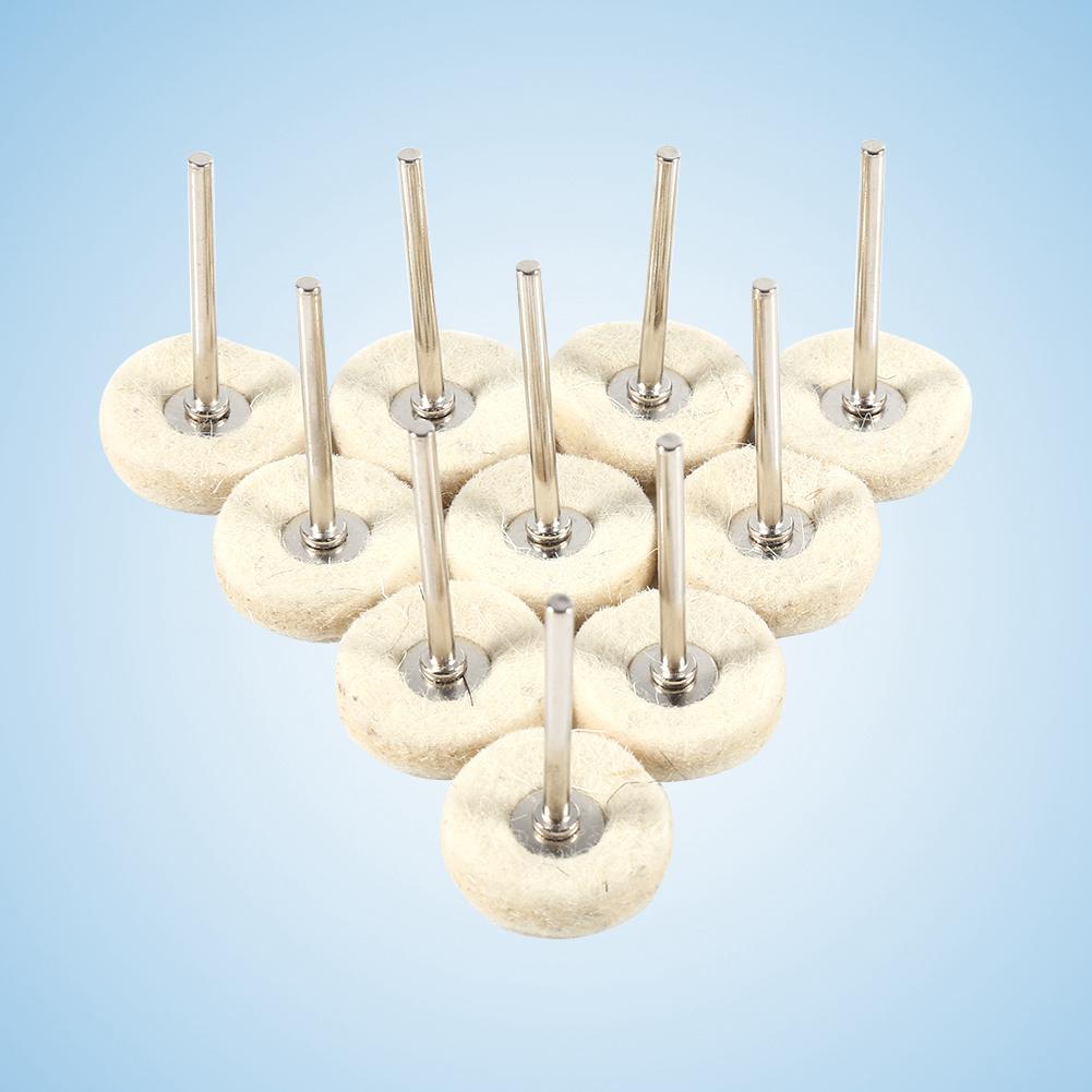 10pcs Wool Wool Buffing Polishing Wheels with Handle, Ideal for Metal and Plastics, Leave a Glossy Finish on Metals, Widely Used