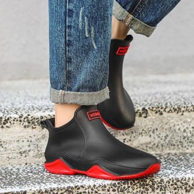Rain Boots for Men Waterproof and Non-slip Gum Wear-resistant Man Shoes Wide Toes Original Rainy Day New Rubber Water Cheap Work