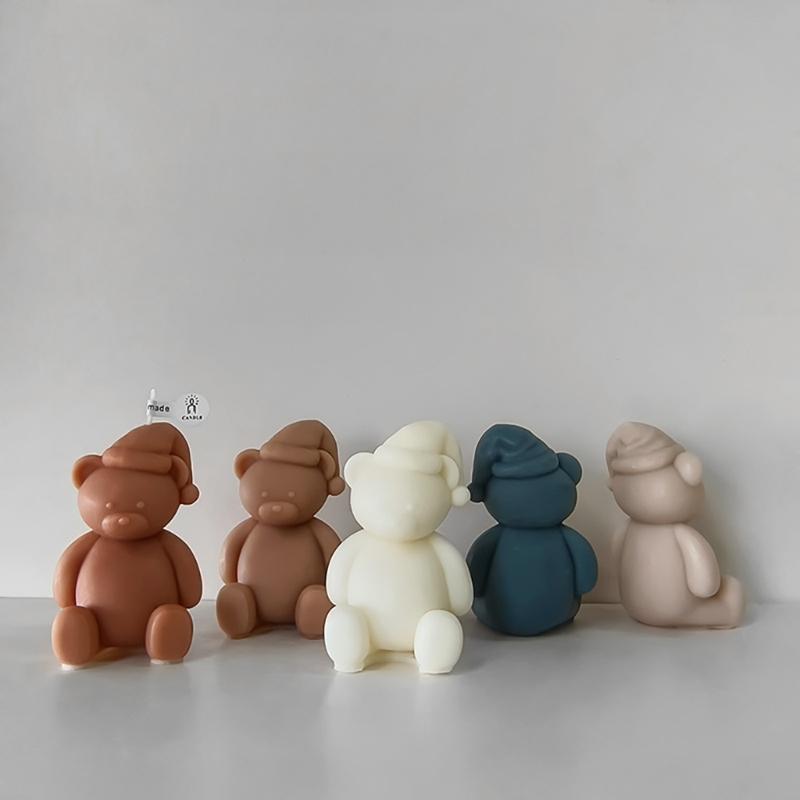 Cute 3D Cartoon Bear Silicone Mold for DIY Candle Soap Chocolate Handy Resin Decor Mould for Birthday Parties and Gifts