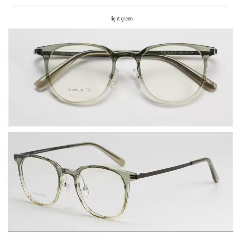 Unisex Pure Titanium Eyeglass Frames with Full-Frame and Acetate TR Options for Myopia, Compatible with Prescription Lenses.