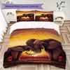1PC Elephant Theme Bedding Quilt Set Quilt Cover Pillowcase Home Decoration Birthday Gift (1 * duvet cover + 2 * pillowcase, without core)A15