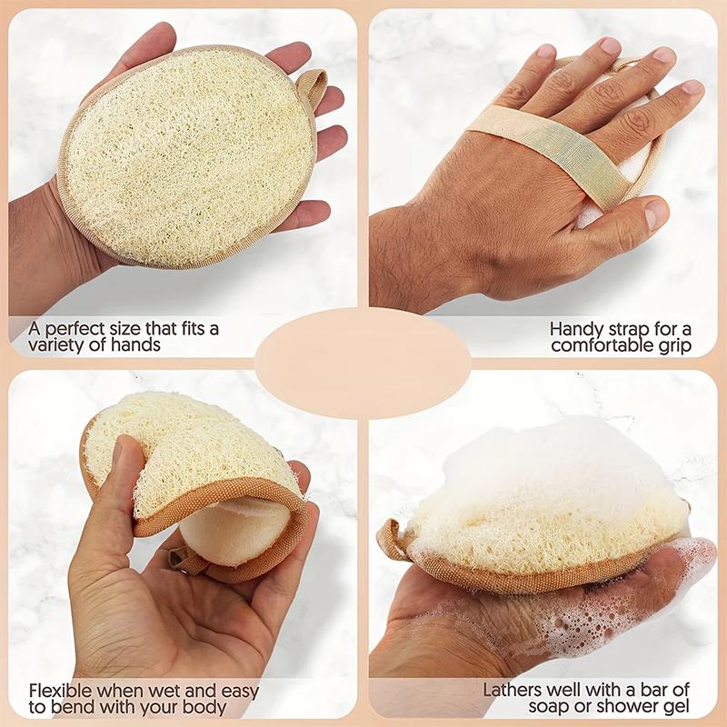 Přírodní lufa na tělo koupelová exfoliační houba měkký sprchový kartáč čisticí podložka exfoliační sprchová houba nástroj pro péči o pokožku těla