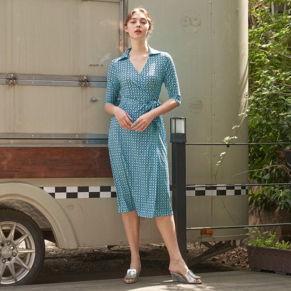 Lipbbam Creola Deloci 3 4 Sleeve Long Wrap Dress Ldm11hl01
