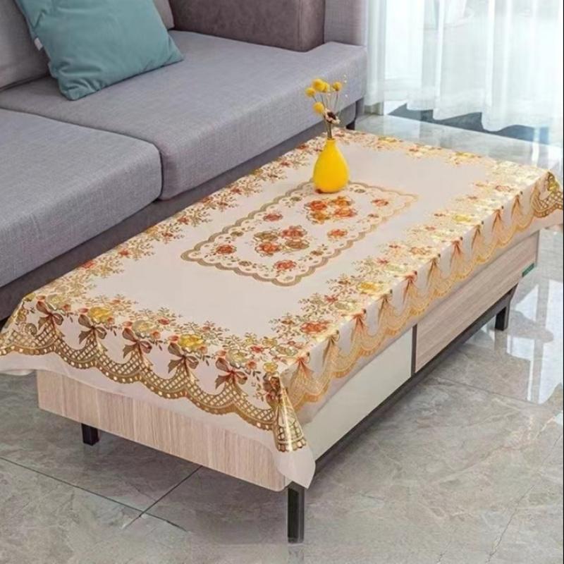 Hochwertige Verdickte Bronzefarbene Tischdecke Wasserdichte Ölbeständige Tischdecke Neujahr Chinesisch Rot Tischdecke Rechteckig