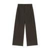 Mens Relaxed Straight Leg Pants Solid Color Pleated Casual Trousers Street Style