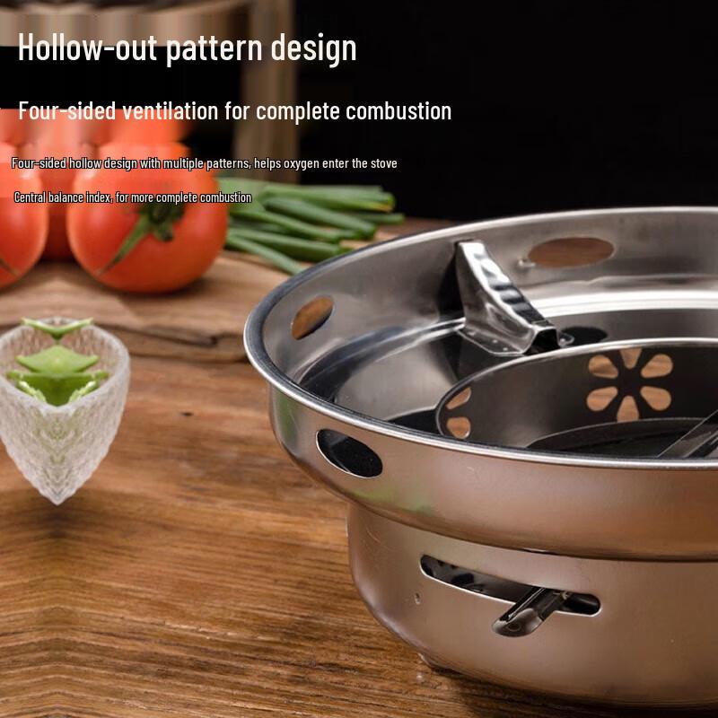 Portable Stainless Steel Solid Alcohol Stove & Dry Pot Set