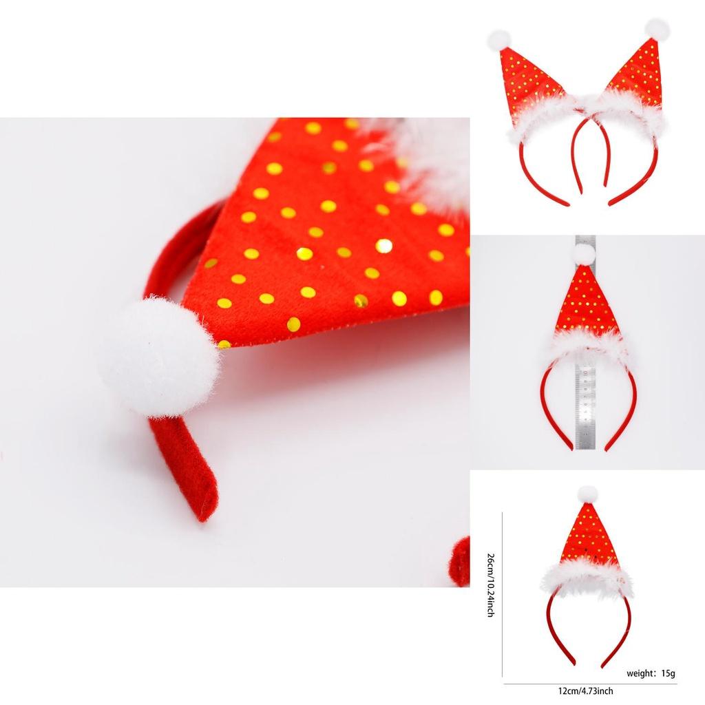 Trendy Christmas Headpiece Adorable Headband With Red Santa Hat Perfect For Kids And Pets Handmade With Love