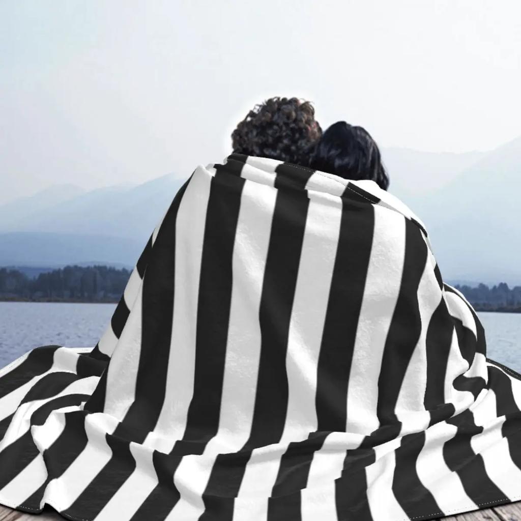 Black White Stripes Throw Blanket Blankets and Throws Halloween