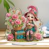 2D Flat DIY Animal Girl Acrylic 5D DIY Diamond Art Tabletop Decorations Special Shaped for Adults Home Office Decor Crafts Gift
