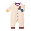 MIKI HOUSE Double B Coverall Long Solid Bear for Boys and Baby Romper, Sleeve, Color, Design, Girls, Clothes, 70cm, Multicolor, 63-1201-146