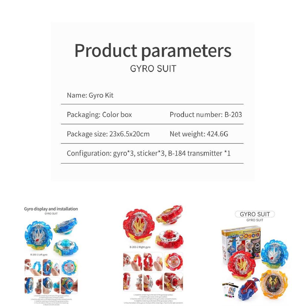 Beyblade B-203 Ultimate Fusion Dx Left Right Gyro Transmitters Kids Gift Set