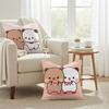 Cute BBubu And Dudu Cushion Cover Natural Linen Organic Fabric DoubleSided Printing Couch Pillow Covers Home Decor