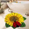 3D Sunflower Floor Mat Bathroom Entrance Floor Mat Foyer Living Room Dirt Resistant and Slip Resistant