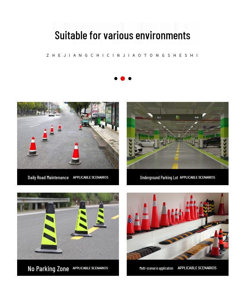 Rubber Traffic Safety Cone for Road Maintenance and Underground Parking Warning