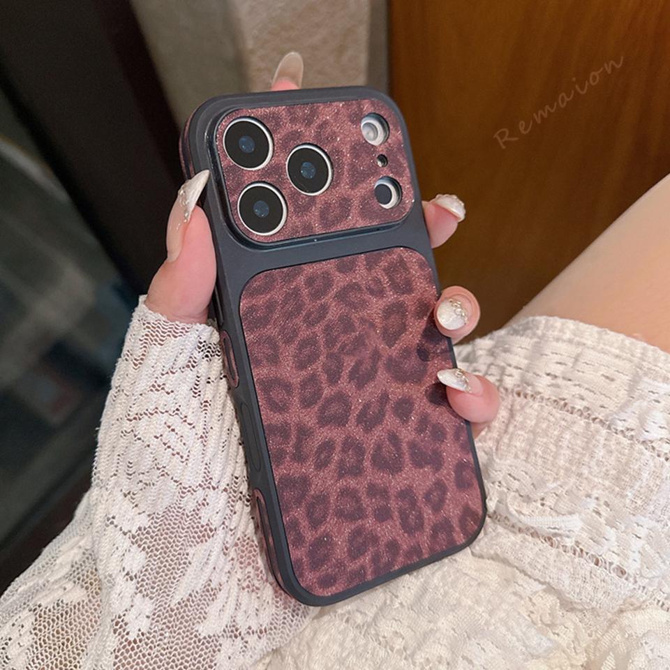 New Official Sexy Leopard Phone Case For iPhone 17 13 14 15 16 17 Pro Max 16 15 14 Plus Big Windows Shockproof Protector Cover