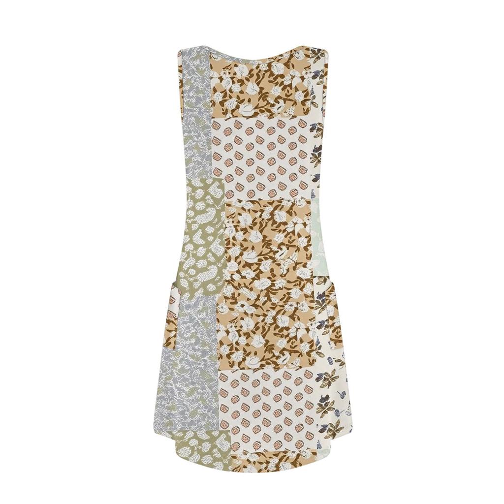 Lässiges Sommerkleid für Damen mit Taschen, Sommer-Boho-Strandkleid, Blumenblusen für Damen, T-Shirts, Kleid mit V-Ausschnitt, lockere Tank-Kleider