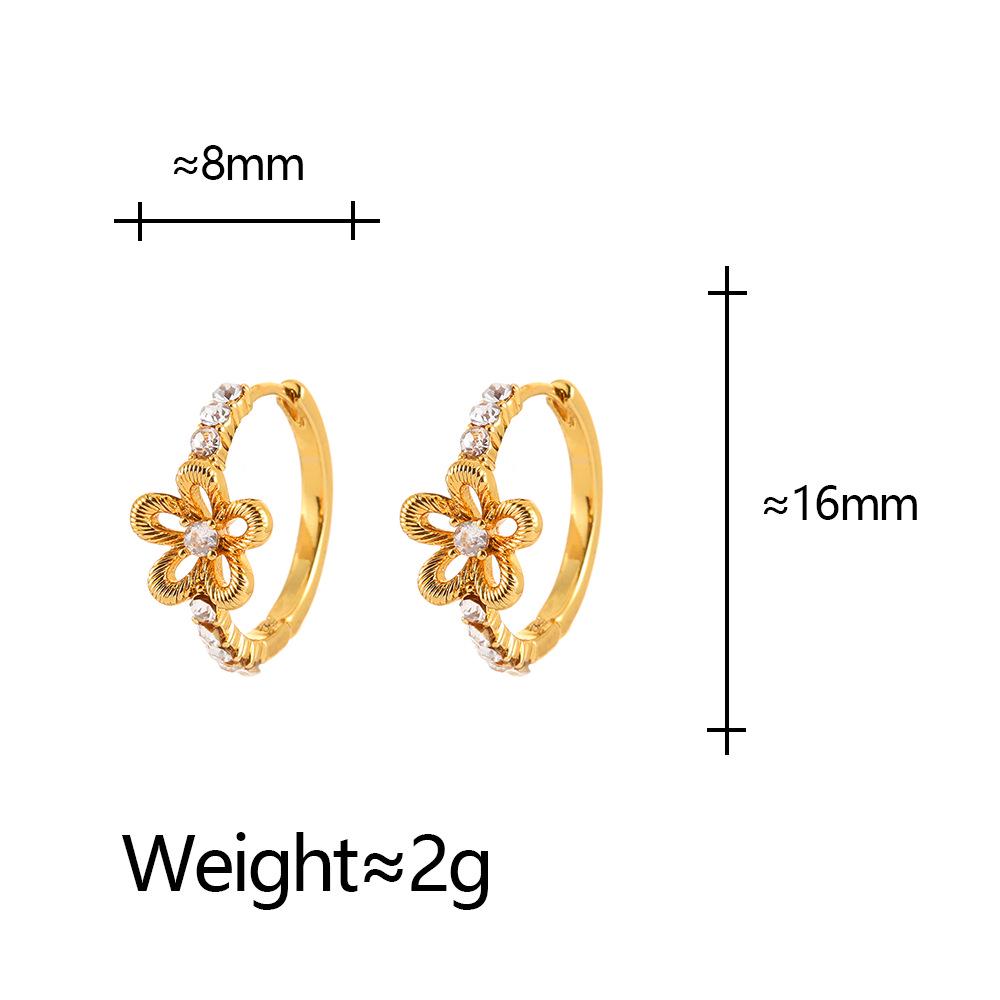 Geometric Hollow Flower Zircon Stud Earrings for Women – Elegant and Versatile Design