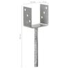 Vidaxl Post Anchors, 6 Pcs, Silver, 10 X 6 X 30 Cm, Steel