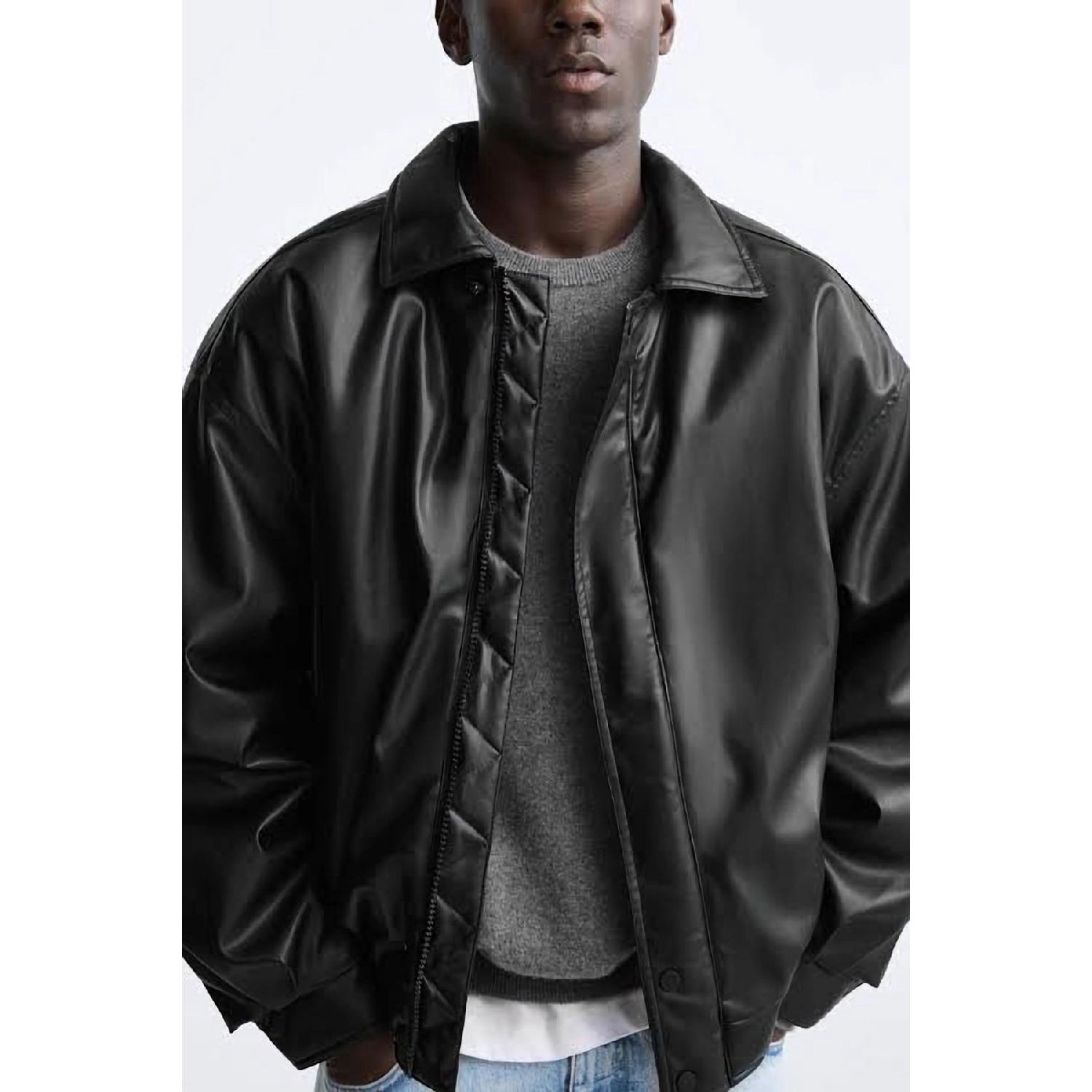 

Unisex Premium Oversized Vintage Bomber Leather Jacket S