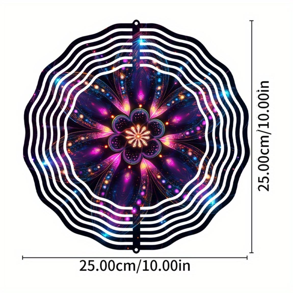 

1 шт., 10-дюймовый подвесной колокольчик ветра со светящимся цветочным узором, уникальный колокольчик ветра для весенне-летней декорации сада и балкона 01A
