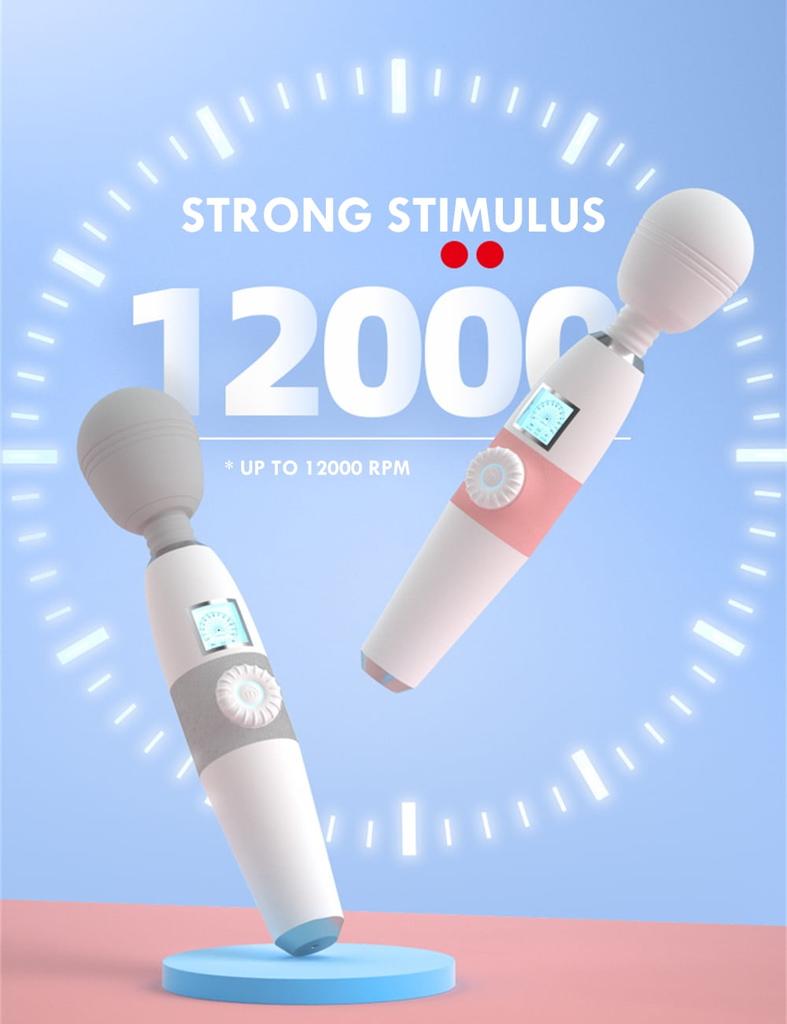 Wand Vibrator Sex Toys for Women, Rechargeable Clitoral Vibrator Massager with 12 Speed & 20 Vibrating & Heating Modes