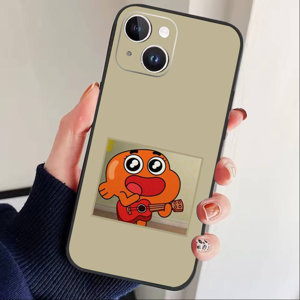 J-Gumball and Darwin Phone Case For iPhone 16,15,14,13,12,17,Pro Max,Plus Silicone Black Case
