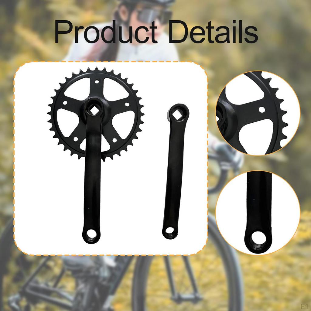 36T Bike Crankset Bicycle Easy Installation 170mm Crank Arm Spare Parts for Single Speed