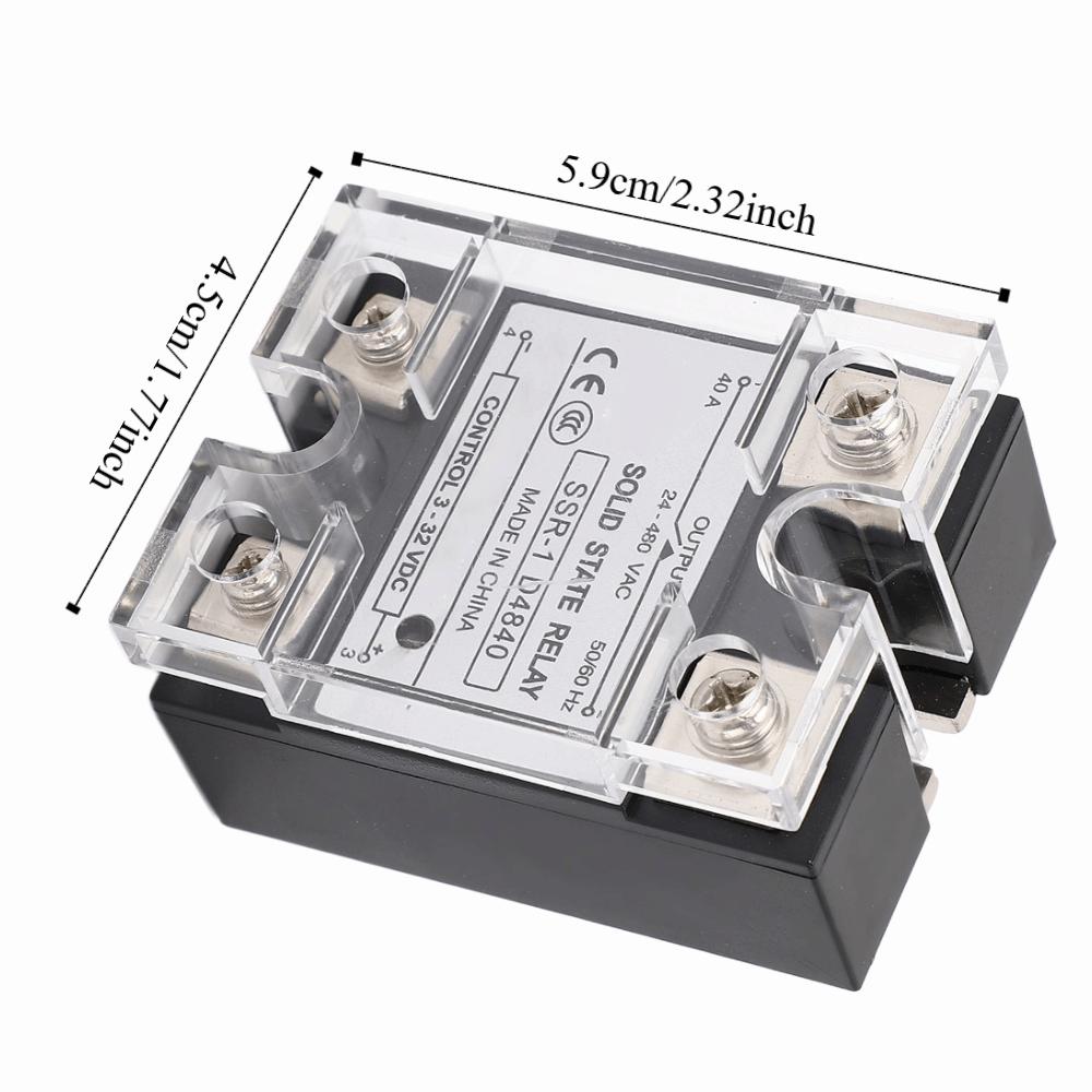 High Power SSR-1 D4840 Solid State Relay DC to AC 24-480VAC Load Voltage 40A Solid State Relay SSR Relay Module Packing Machines